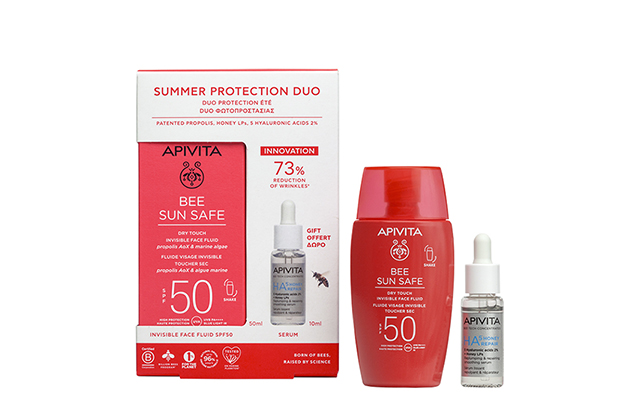 НОВИНКА! Апивита Набор Би Сан Сейф Эмульсия SPF50+ + Сыворотка Гиалуроновая кислота, мед 50 мл+10 мл